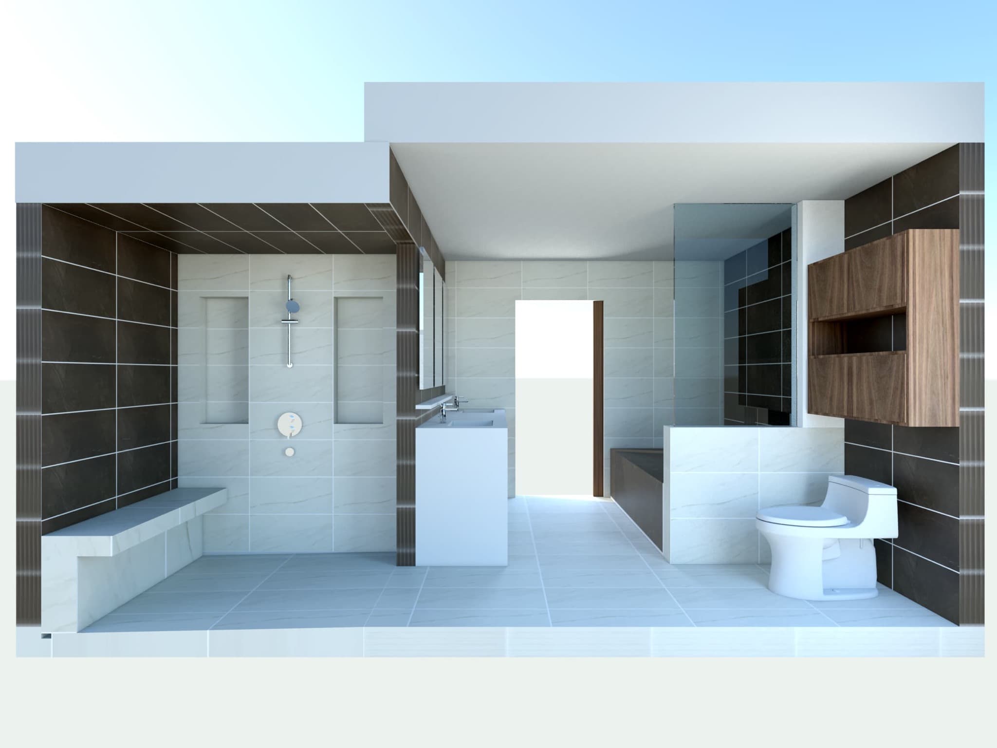 Modern bathroom interior design project by B David Levine