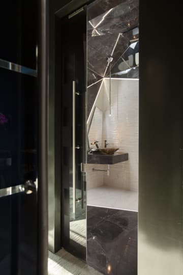 Futuristic Powder Room project by B David Levine, view 2