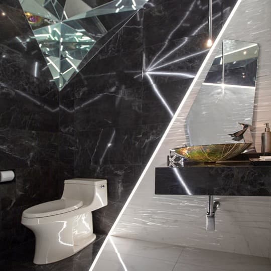 Futuristic Powder Room project by B David Levine, view 4