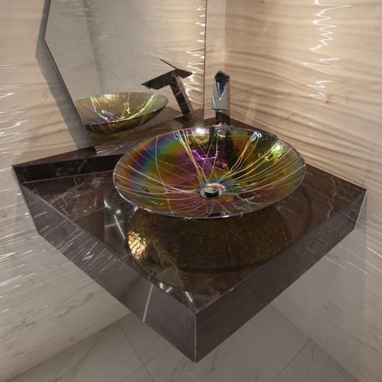 Futuristic Powder Room project by B David Levine, view 6