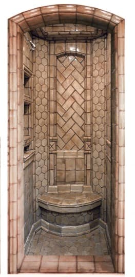 Custom Tile Bathroom project by B David Levine, view 2