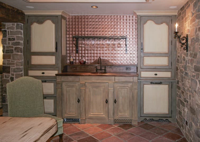 Wine Cellar and Game Room project by B David Levine, view 2